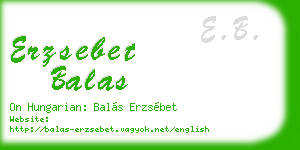 erzsebet balas business card