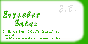 erzsebet balas business card